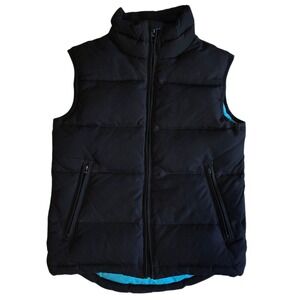 Unionbay Down Puffer Vest Women S Black Quilted Duck Down Winter Ski Cozy Y2K